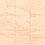 Sepia sketch with grid