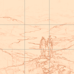 Sepia sketch with grid