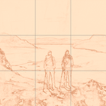 Sepia sketch with grid