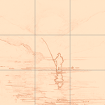 Sepia sketch with grid