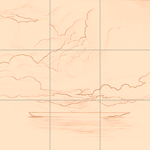 Sepia sketch with grid