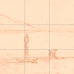 Sepia sketch with grid