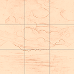 Sepia sketch with grid