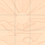 Sepia sketch with grid