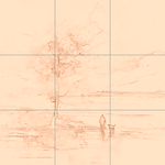 Sepia sketch with grid