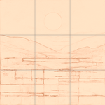 Sepia sketch with grid