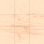 Sepia sketch with grid