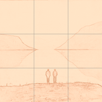 Sepia sketch with grid