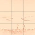 Sepia sketch with grid