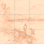 Sepia sketch with grid