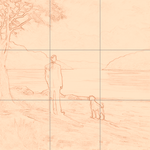 Sepia sketch with grid