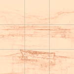 Sepia sketch with grid