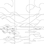 Line drawing with grid