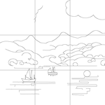 Line drawing with grid