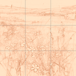 Sepia sketch with grid