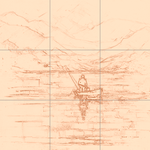 Sepia sketch with grid