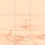 Sepia sketch with grid