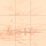 Sepia sketch with grid