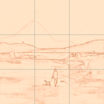 Sepia sketch with grid