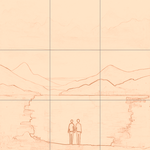 Sepia sketch with grid