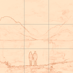 Sepia sketch with grid