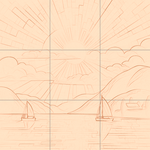 Sepia sketch with grid