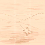 Sepia sketch with grid