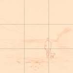 Sepia sketch with grid