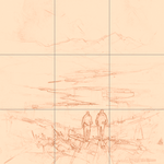 Sepia sketch with grid