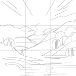 Line drawing with grid