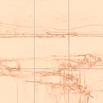 Sepia sketch with grid