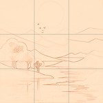 Sepia sketch with grid