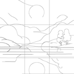 Line drawing with grid