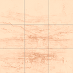 Sepia sketch with grid