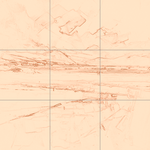 Sepia sketch with grid