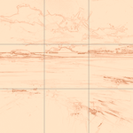 Sepia sketch with grid