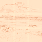 Sepia sketch with grid