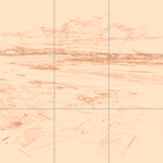 Sepia sketch with grid