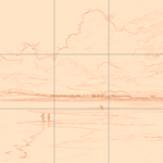 Sepia sketch with grid