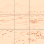 Sepia sketch with grid