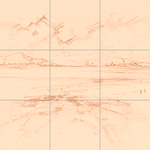 Sepia sketch with grid