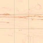 Sepia sketch with grid