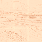 Sepia sketch with grid