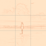 Sepia sketch with grid