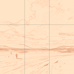 Sepia sketch with grid