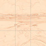 Sepia sketch with grid