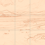 Sepia sketch with grid