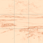 Sepia sketch with grid