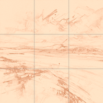 Sepia sketch with grid