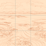 Sepia sketch with grid